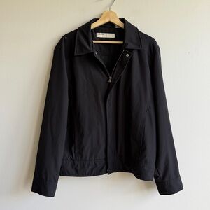 Perry Ellis Black Zip Front Jacket Men’s Medium Lightweight Modern